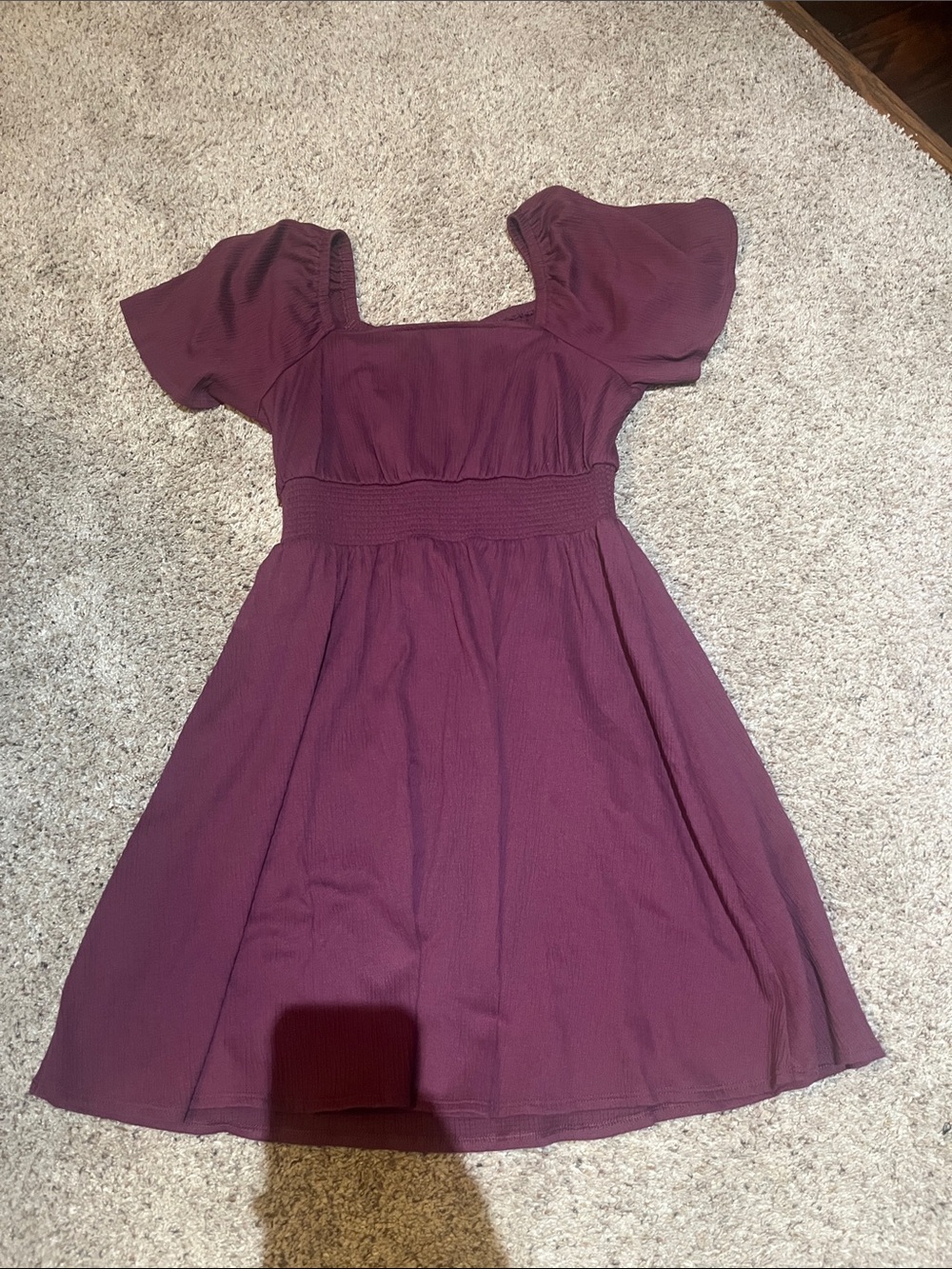 Old Navy Plum Puff Sleeve Square-Neck Dress